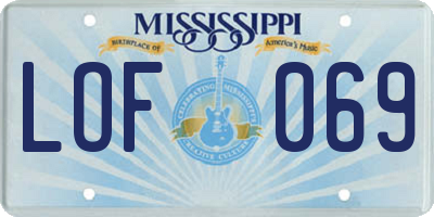 MS license plate LOF069