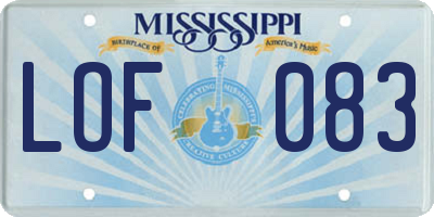 MS license plate LOF083
