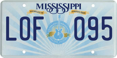 MS license plate LOF095