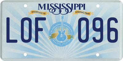 MS license plate LOF096