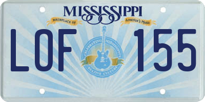 MS license plate LOF155
