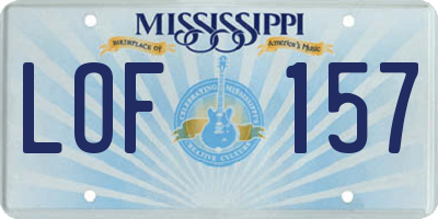 MS license plate LOF157
