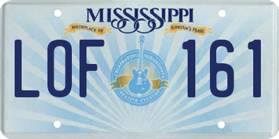 MS license plate LOF161