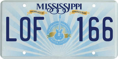 MS license plate LOF166