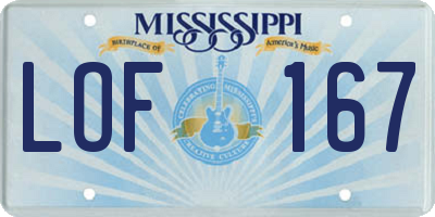 MS license plate LOF167