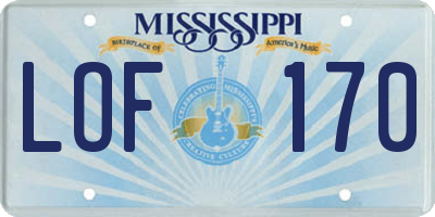 MS license plate LOF170