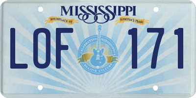 MS license plate LOF171