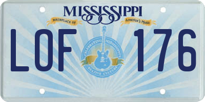 MS license plate LOF176