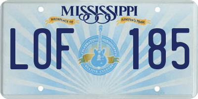 MS license plate LOF185