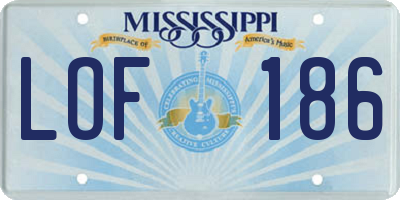 MS license plate LOF186