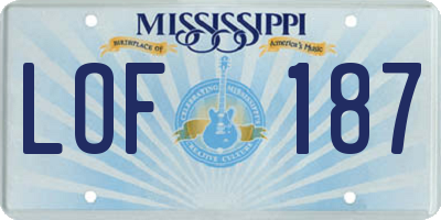 MS license plate LOF187