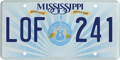 MS license plate LOF241