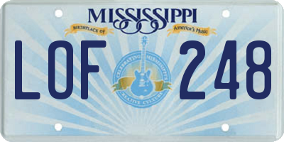 MS license plate LOF248