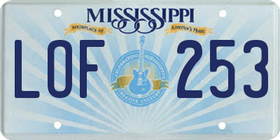 MS license plate LOF253