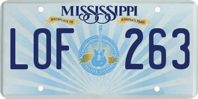 MS license plate LOF263