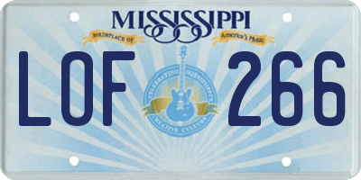 MS license plate LOF266