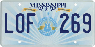 MS license plate LOF269