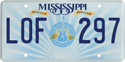 MS license plate LOF297