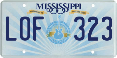 MS license plate LOF323