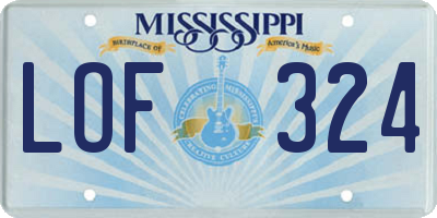 MS license plate LOF324