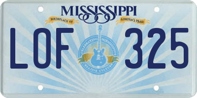 MS license plate LOF325