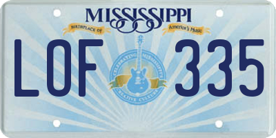 MS license plate LOF335