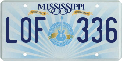 MS license plate LOF336