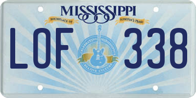 MS license plate LOF338