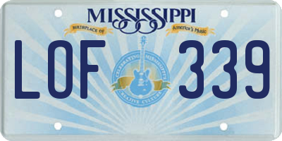 MS license plate LOF339
