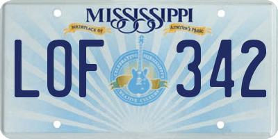 MS license plate LOF342