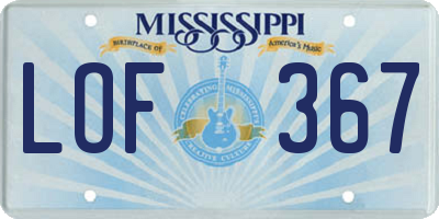 MS license plate LOF367