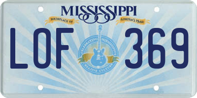 MS license plate LOF369