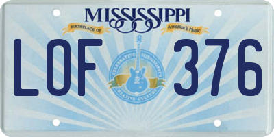 MS license plate LOF376