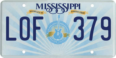 MS license plate LOF379