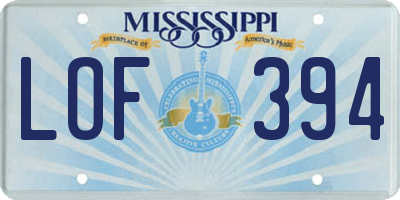 MS license plate LOF394