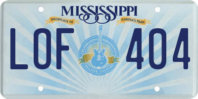 MS license plate LOF404