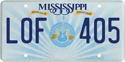 MS license plate LOF405