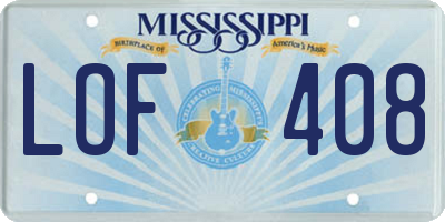 MS license plate LOF408
