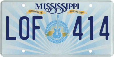MS license plate LOF414