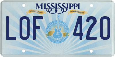 MS license plate LOF420