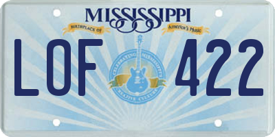 MS license plate LOF422