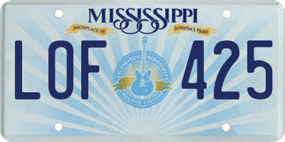 MS license plate LOF425