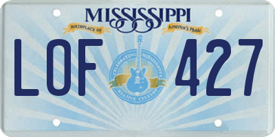 MS license plate LOF427
