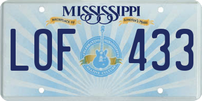 MS license plate LOF433