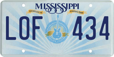 MS license plate LOF434