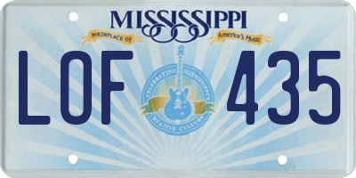 MS license plate LOF435