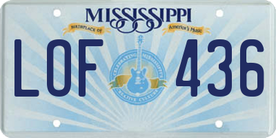 MS license plate LOF436