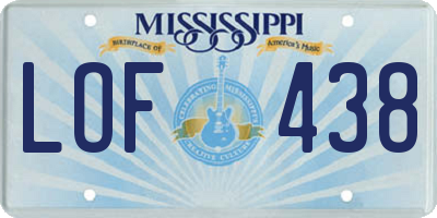 MS license plate LOF438