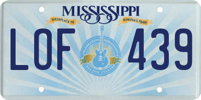 MS license plate LOF439