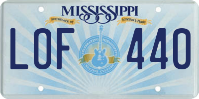 MS license plate LOF440
